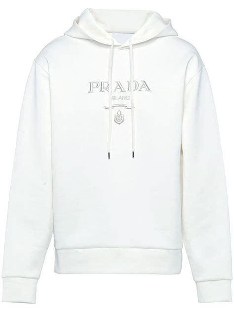 prada cotton white shirt|prada white hoodie.